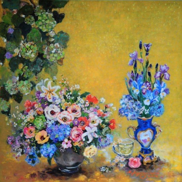 노랑나비가 날오는 날에 80.3x80.3  윤향남 2016 oil on canvas.jpg