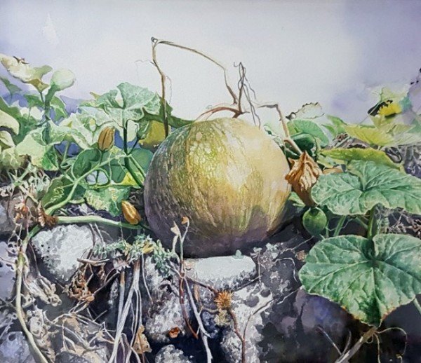 [문화예술회관] 구미문화예술회관  작가 이두수 작품 기증식 개최_이두수  햇살 받으며  종이에 수채  727x606cm  2021.jpg