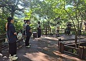 영주-6-1 임신부부 10쌍을 대상으로 숲 속 명상이 진행되고 있다.jpg