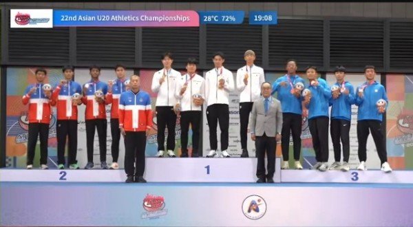[체육진흥과]U20아시아선수권 400mR 금메달(왼쪽부터 김동진  최명진  전채민  최성원.jpeg